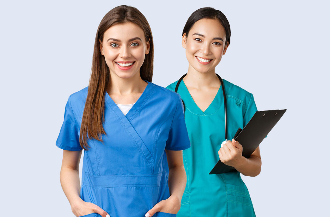 Nurse providing care to elderly patient at home