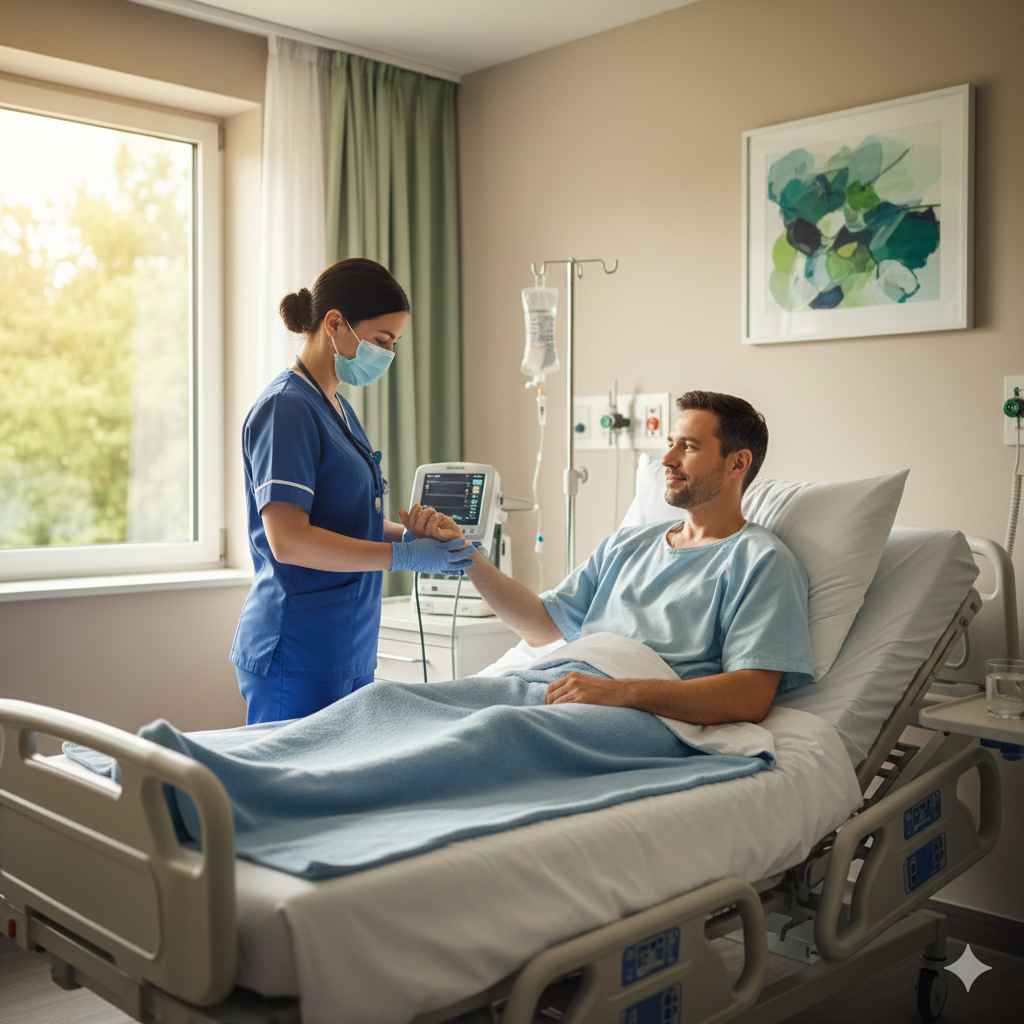 Comfortable inpatient room and care
