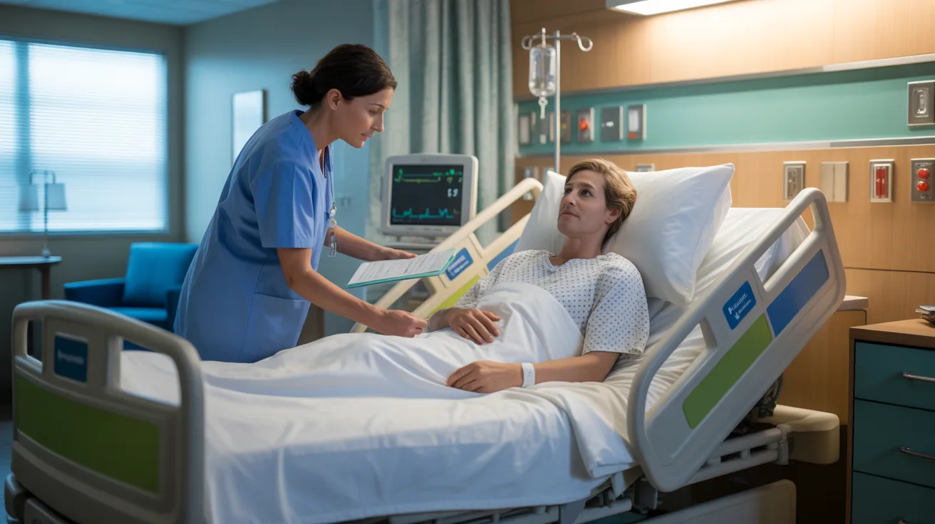 Patient receiving post surgical recovery care